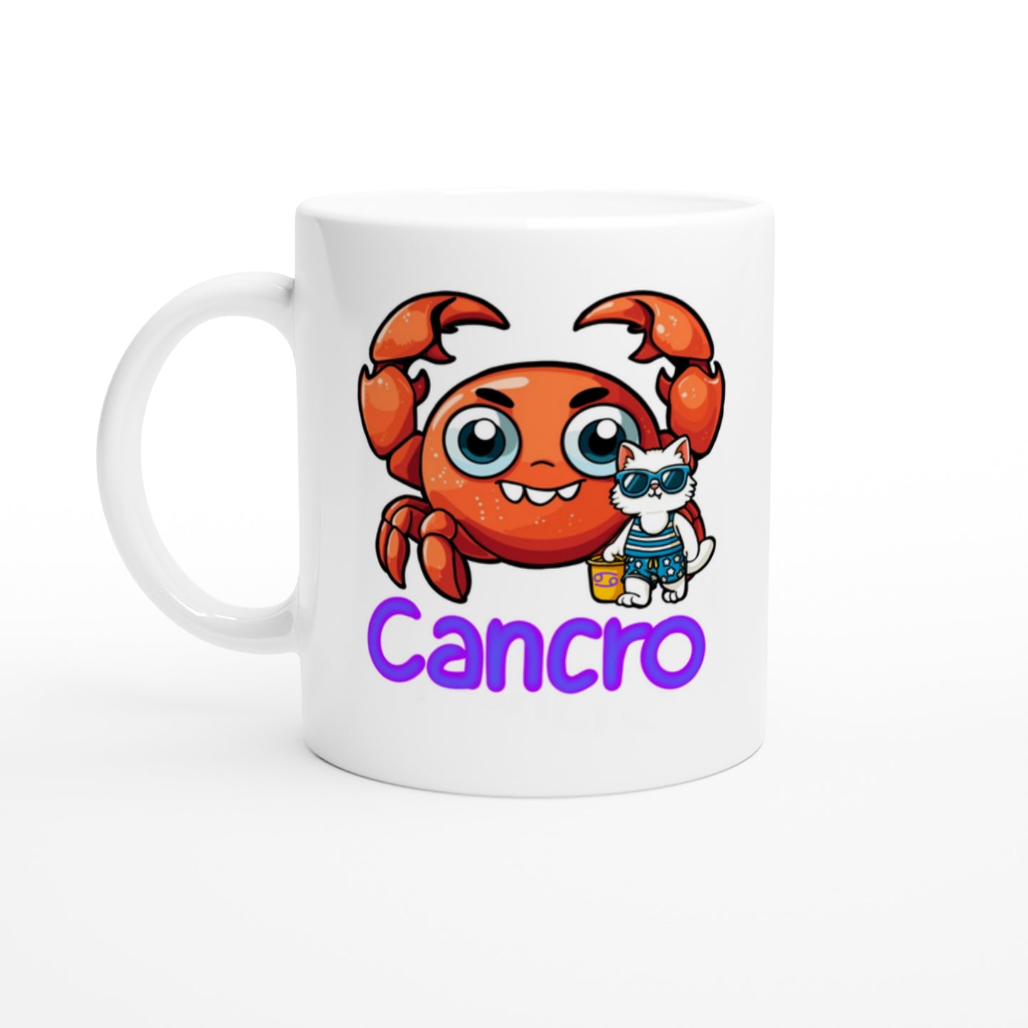 Tazza bianca in ceramica 11 once cancro