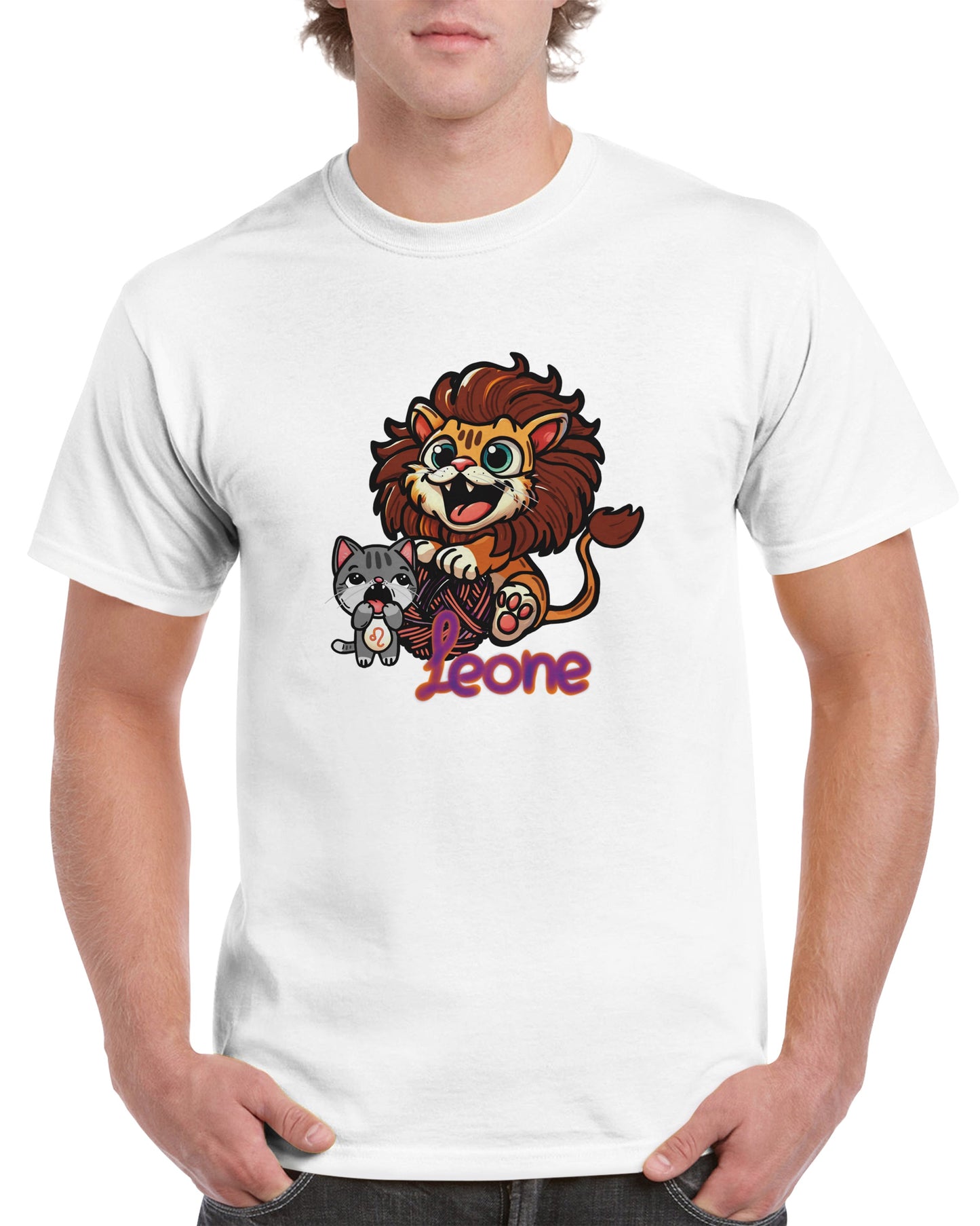 T-shirt girocollo unisex leone