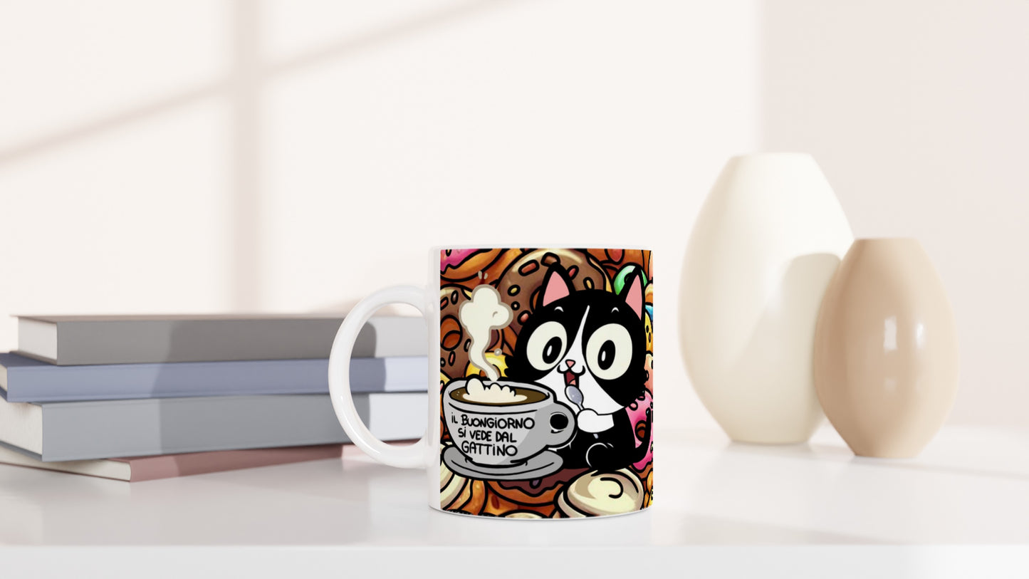 Tazza bianca in ceramica 11 once