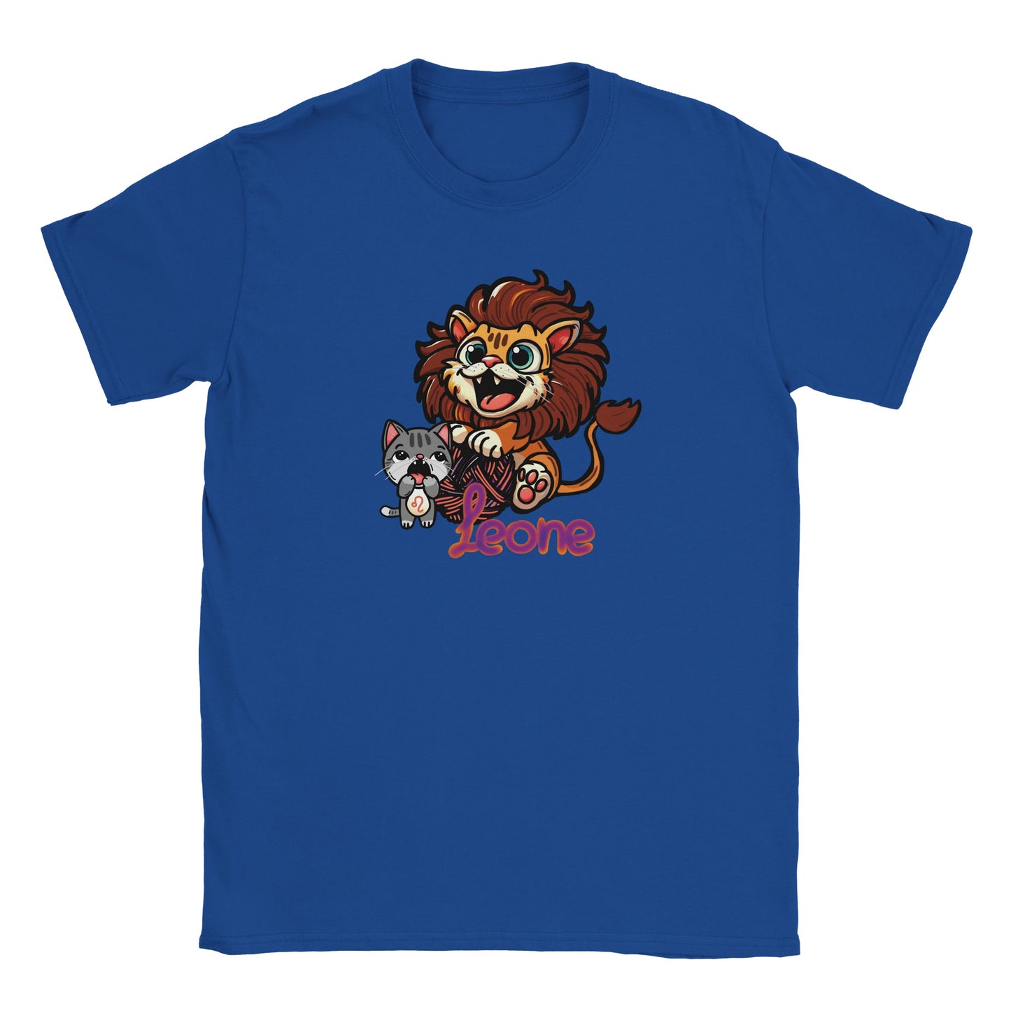 T-shirt girocollo classica per bambini leone