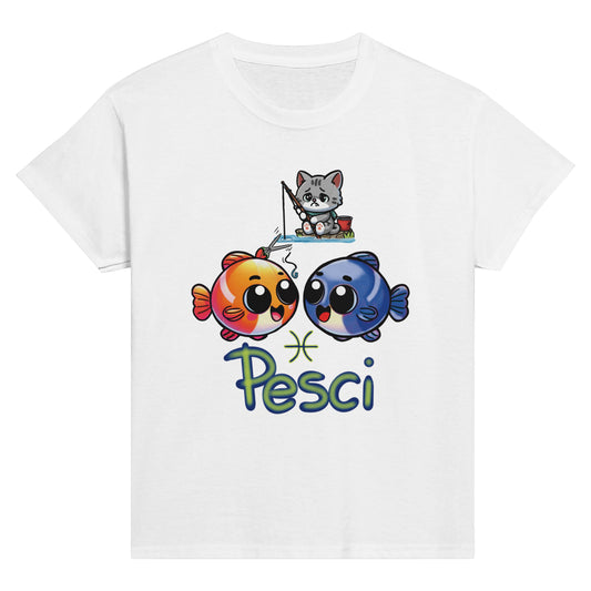 T-shirt girocollo classica per bambini pesci