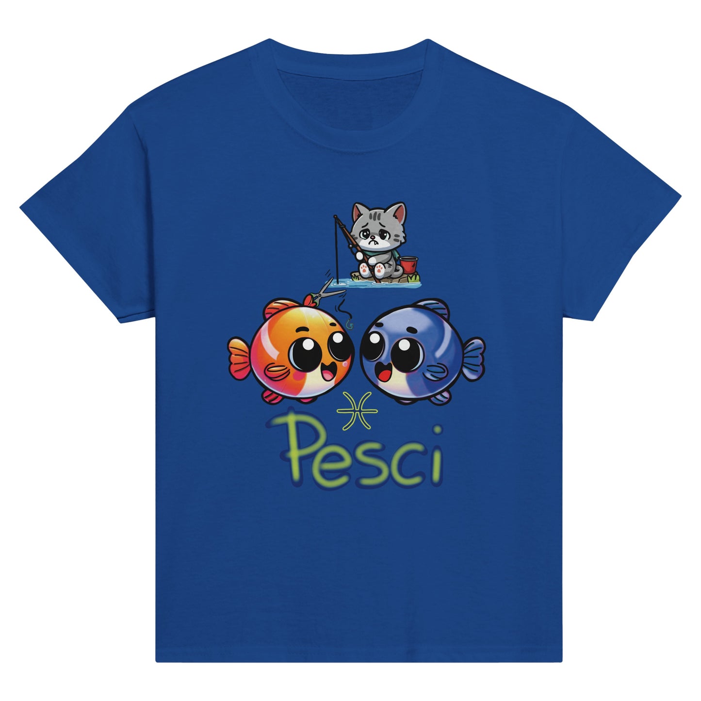 T-shirt girocollo classica per bambini pesci
