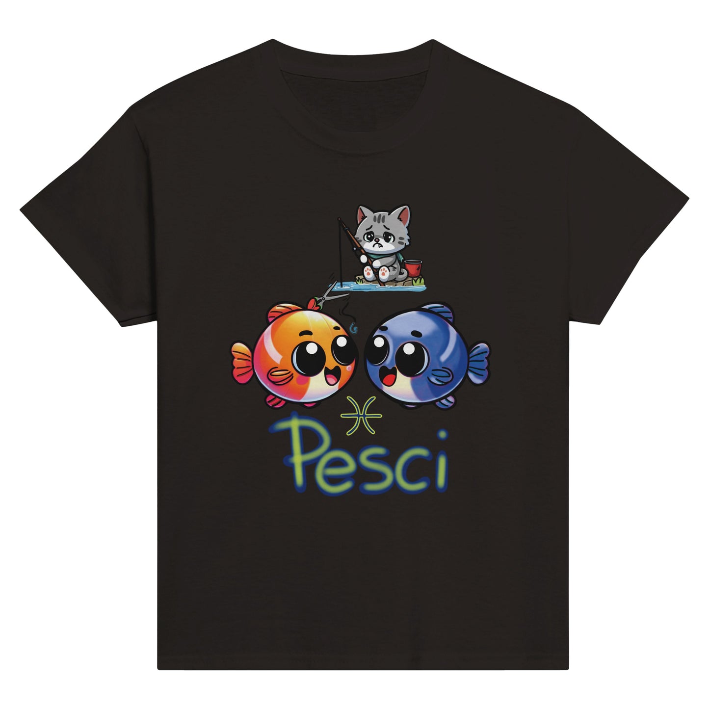 T-shirt girocollo classica per bambini pesci