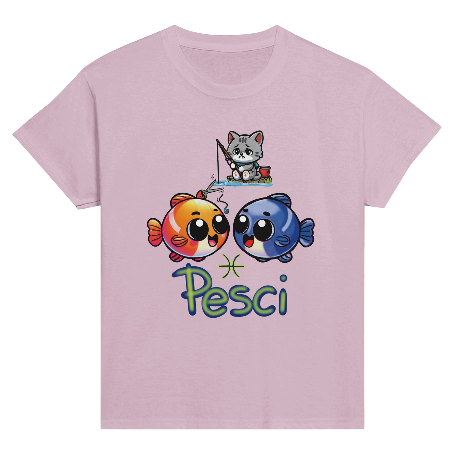 T-shirt girocollo classica per bambini pesci
