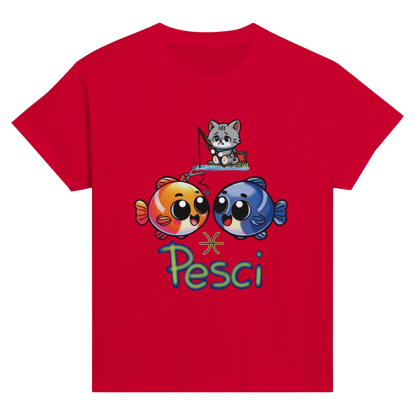T-shirt girocollo classica per bambini pesci