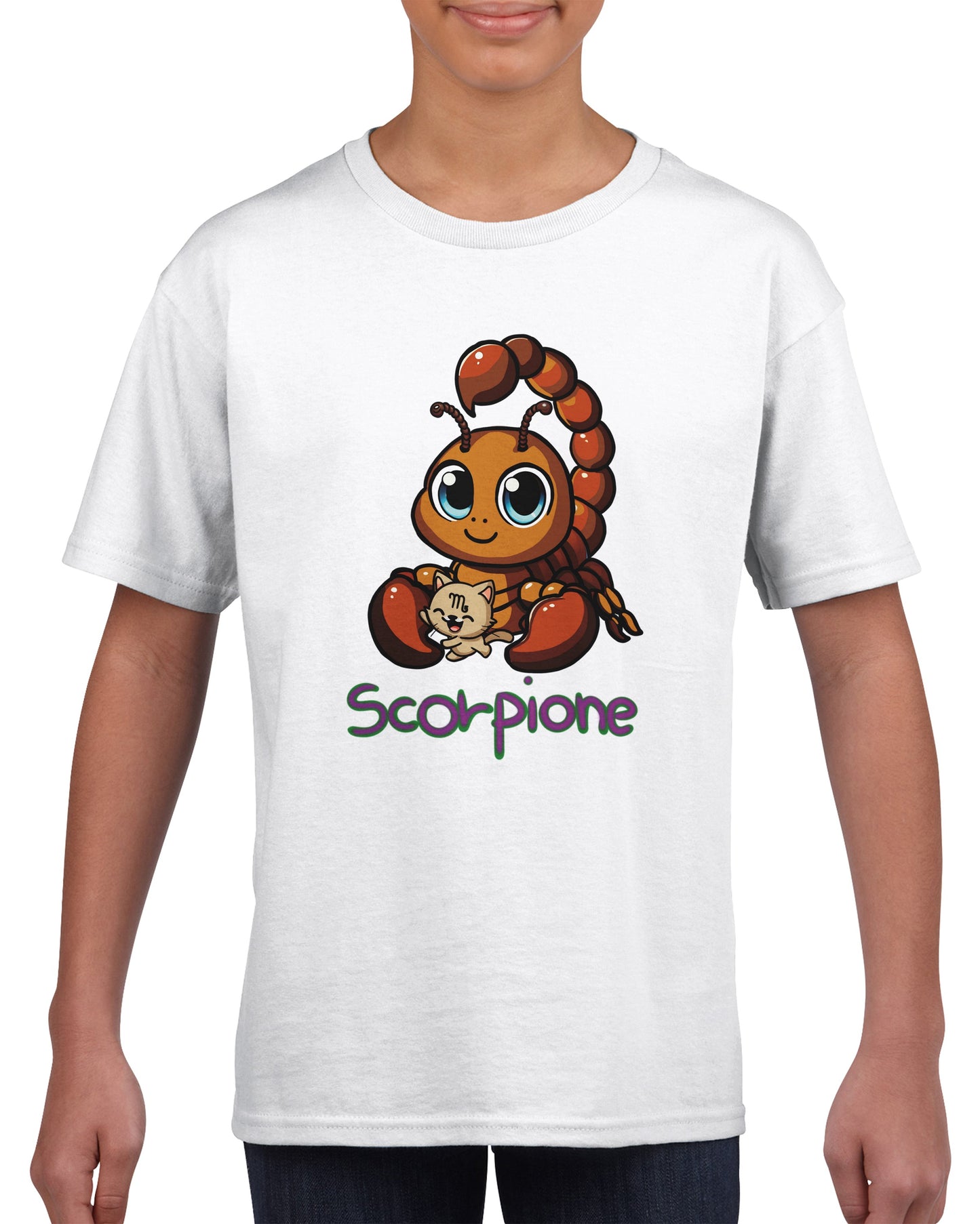 T-shirt girocollo classica per bambini scorpione