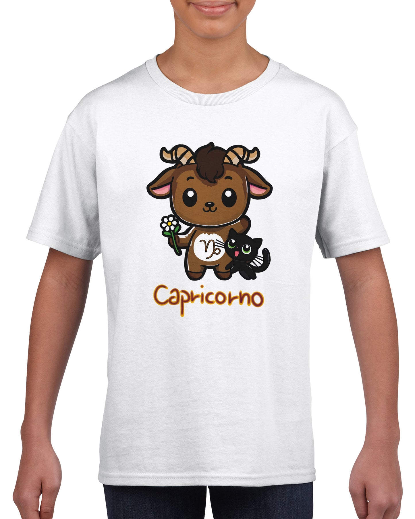 T-shirt girocollo classica per bambini capricorno