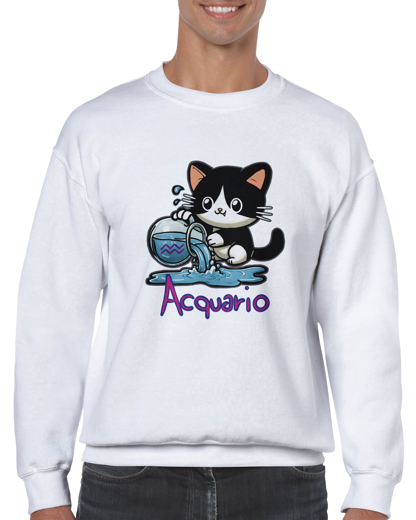 Felpa girocollo classica unisex acquario